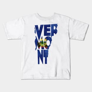 Vermont Typo Map Kids T-Shirt